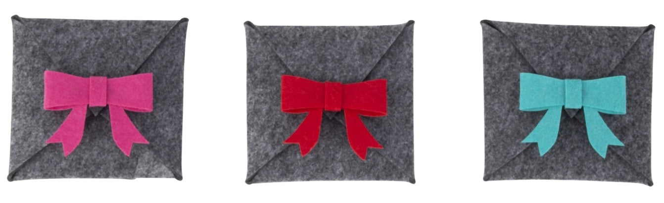 Filz Geschenk Umschlag mit Schleife im 3er Set