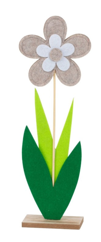 Filzblume auf Holzsockel